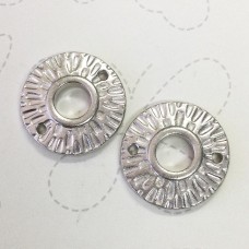 22mm TierraCast Radiant Round Links - Fine Silver Plated - Pack of 2