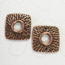 22mm TierraCast Radiant Square Link - Antique Copper Plated - Pack of 2
