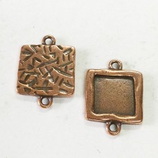 18mm (13mm ID) TierraCast Square Frame Links - Antique Copper Plated - Pack of 2
