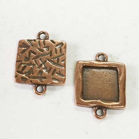 18mm (13mm ID) TierraCast Square Frame Links - Antique Copper Plated - Pack of 2 18mm (13mm ID) TierraCast Square Frame Links - Antique Copper Plated - Pack of 2