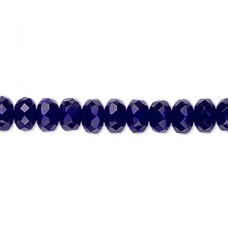5x7mm Czech Faceted Rondelles - Cobalt - Pack of 10 beads