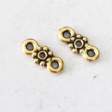 4mm TierraCast Heishi Double Loop Links - Antique Gold - Pack of 10