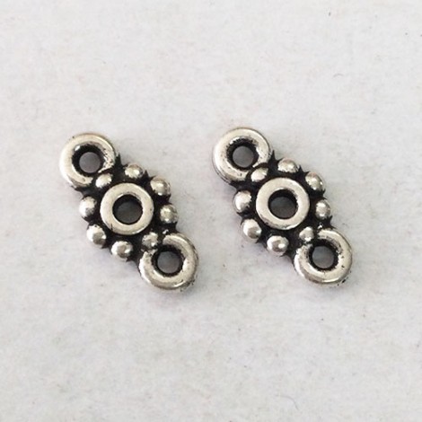 6mm TierraCast Heishi Double Loop Link - Antique Fine Silver Plated - Pack of 10