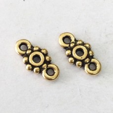 6mm TierraCast Heishi Double Loop Link - Antique 22K Gold Plated - Pack of 10