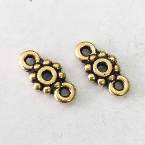 6mm TierraCast Heishi Double Loop Link - Antique 22K Gold Plated - Pack of 10