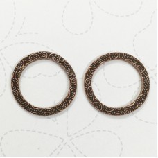 25mm TierraCast Spiral Rings - Antique Copper Plated - Pack of 2