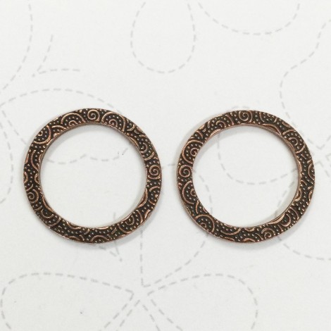 25mm TierraCast Spiral Rings - Antique Copper Plated - Pack of 2 25mm TierraCast Spiral Rings - Antique Copper Plated - Pack of 2