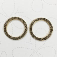 25mm TierraCast Spiral Rings - 22K Gold Plated - Pack of 2