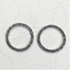 25mm TierraCast Spiral Rings - Fine Silver Plated - Pack of 2