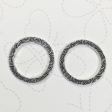 25mm TierraCast Spiral Rings - Fine Silver Plated - Pack of 2 25mm TierraCast Spiral Rings - Fine Silver Plated - Pack of 2