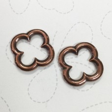 22mm TierraCast Large Quatrefoil Link - Antique Copper - Pack of 2