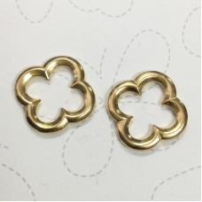 22mm TierraCast Large Quatrefoil Link - 24K Bright Gold Plated - Pack of 2