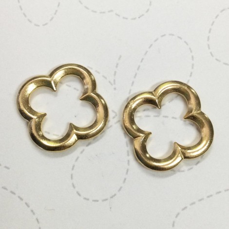22mm TierraCast Large Quatrefoil Link - 24K Bright Gold Plated - Pack of 2 22mm TierraCast Large Quatrefoil Link - 24K Bright Gold Plated - Pack of 2