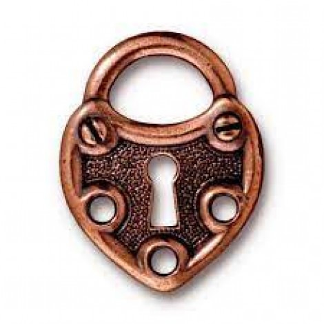 25x20mm TierraCast Vintage Lock Link/Drops - Antique Copper Plated