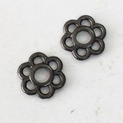 13mm TierraCast 6-Petal Links - Black Oxide - Pack of 2
