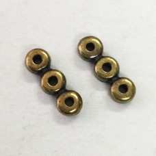 11.5mm TierraCast 3-Hole Plain Spacer Link Bars - Brass Oxide - Pack of 5