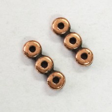 11.5mm TierraCast 3-Hole Plain Spacer Link Bars - Antique Copper - Pack of 5