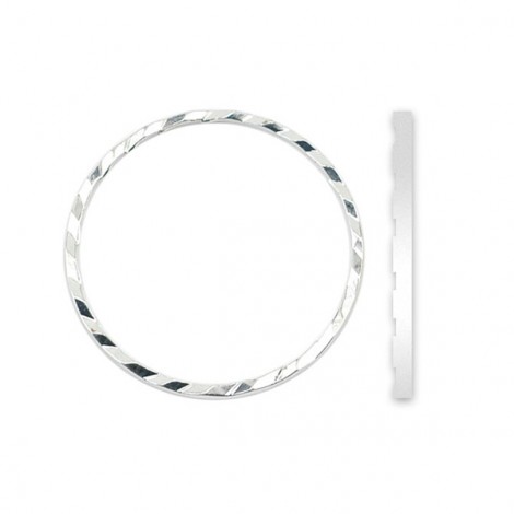 Beadalon Quick-Links - 12mm Diamond Cut Silver Plated Rings - Pk of 10