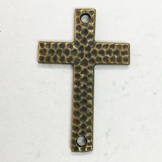 40x25mm TierraCast Hammertone Cross Link - Brass Oxide - each