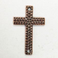 40x25mm TierraCast Hammertone Cross Link - Antique Copper Plated - each