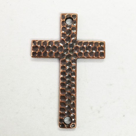 40x25mm TierraCast Hammertone Cross Link - Antique Copper Plated - each 40x25mm TierraCast Hammertone Cross Link - Antique Copper Plated - each