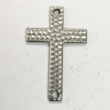 40x25mm TierraCast Hammertone Cross Link - Antique Pewter - each