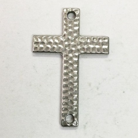 40x25mm TierraCast Hammertone Cross Link - Antique Pewter - each 40x25mm TierraCast Hammertone Cross Link - Antique Pewter - each
