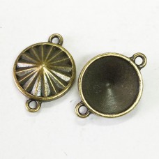 18mm TierraCast Rivoli Faceted Frame Links - Brass Oxide - Pack of 2