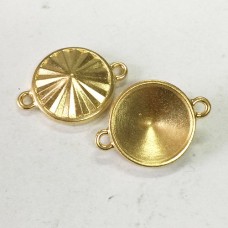18mm TierraCast Rivoli Faceted Frame Links - 22K Gold Plated - Pack of 2