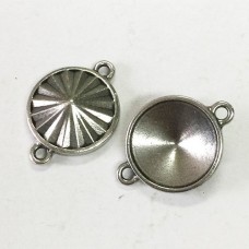 18mm TierraCast Rivoli Faceted Frame Links - Antique Pewter - Pack of 2