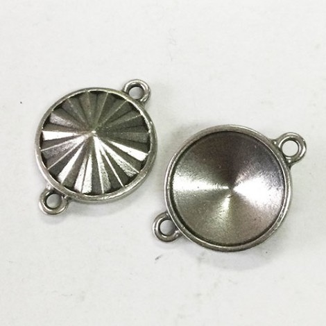 18mm TierraCast Rivoli Faceted Frame Links - Antique Pewter - Pack of 2 18mm TierraCast Rivoli Faceted Frame Links - Antique Pewter - Pack of 2