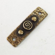 40x11mm TierraCast Spiral & Rivets Link - Brass Oxide - each