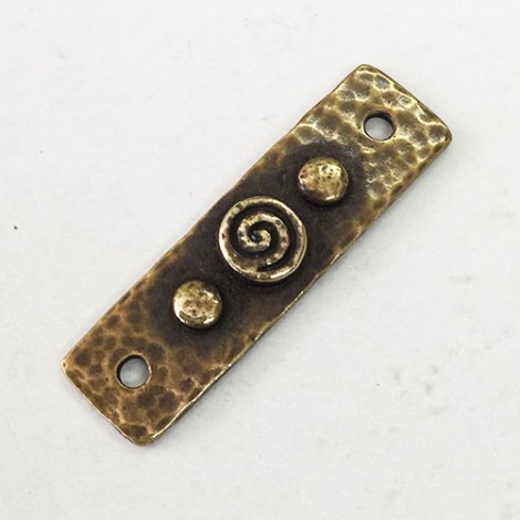 40x11mm TierraCast Spiral & Rivets Link - Brass Oxide - each 40x11mm TierraCast Spiral & Rivets Link - Brass Oxide - each