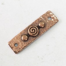 40x11mm TierraCast Spiral & Rivets Link - Antique Copper Plated - each