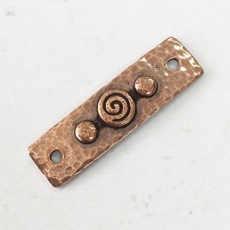 40x11mm TierraCast Spiral & Rivets Link - Antique Copper Plated - each