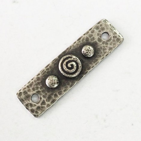 40x11mm TierraCast Spiral & Rivets Link - Antique Pewter - each 40x11mm TierraCast Spiral & Rivets Link - Antique Pewter - each