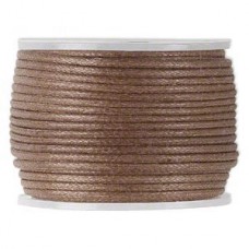 2mm Lightly Waxed Light Brown Cotton Cord - 25m spool 