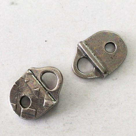 16x11.5mm TierraCast R&R Leather Strap Tips - Antique Pewter - Pack of 2 16x11.5mm TierraCast R&R Leather Strap Tips - Antique Pewter - Pack of 2