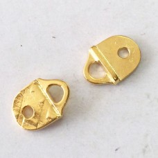 16x11.5mm TierraCast R&R Leather Strap Tips - 22K Gold Plated - Pack of 2