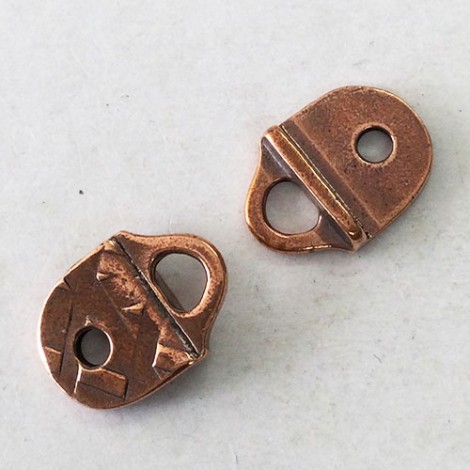 16x11.5mm TierraCast R&R Leather Strap Tips - Antique Copper Plated - Pack of 2 16x11.5mm TierraCast R&R Leather Strap Tips - Antique Copper Plated - Pack of 2