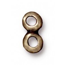 5x10mm TierraCast 2-Hole Nugget Link Bar - Brass Oxide - Pack of 2