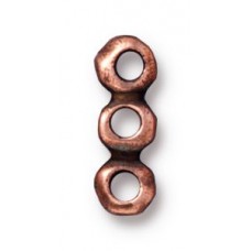 5x14mm TierraCast 3-Hole Nugget Link Bar - Ant Copper