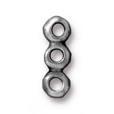 5x14mm TierraCast 3-Hole Nugget Link Spacer Bar - Antique Pewter