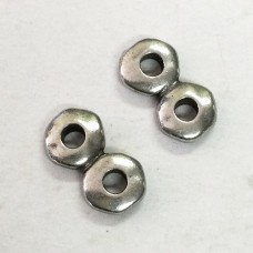 13mm TierraCast Nugget Large 2.25mm 2-Hole Link Bars - Antique Pewter - Pack of 4