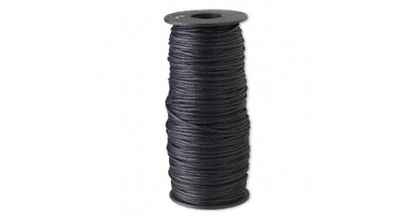 2mm Lightly Waxed Light Black Cotton Cord 100m spool