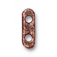 12.5x4mm TierraCast Distressed 2-Hole Spacer Bars - Antique Copper