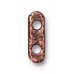 12.5x4mm TierraCast Distressed 2-Hole Spacer Bars - Antique Copper