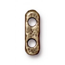 12.5x4mm TierraCast Distressed 2-Hole Spacer Bars - Brass Oxide