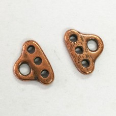 10.4x7.5mm TierraCast 3-Hole End Bars - Antique Copper - Pack of 2