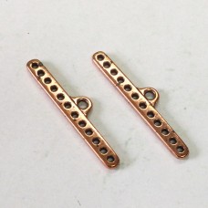 36.9x7.7mm TierraCast 12-Hole End Bars - Antique Copper - Pack of 2